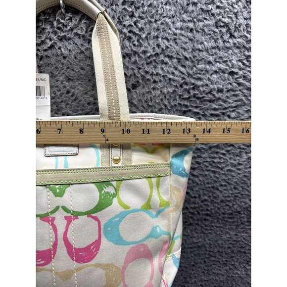 NWD Coach M05K-247 Hampton Pastel Signature Scribble Canvas Tote Bag Multicolor - Picture 16 of 16